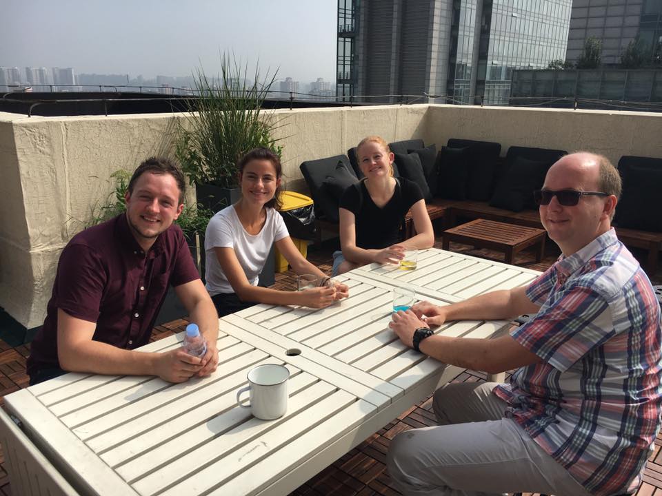 Monday morning breakfast on the Rooftop in Beijing