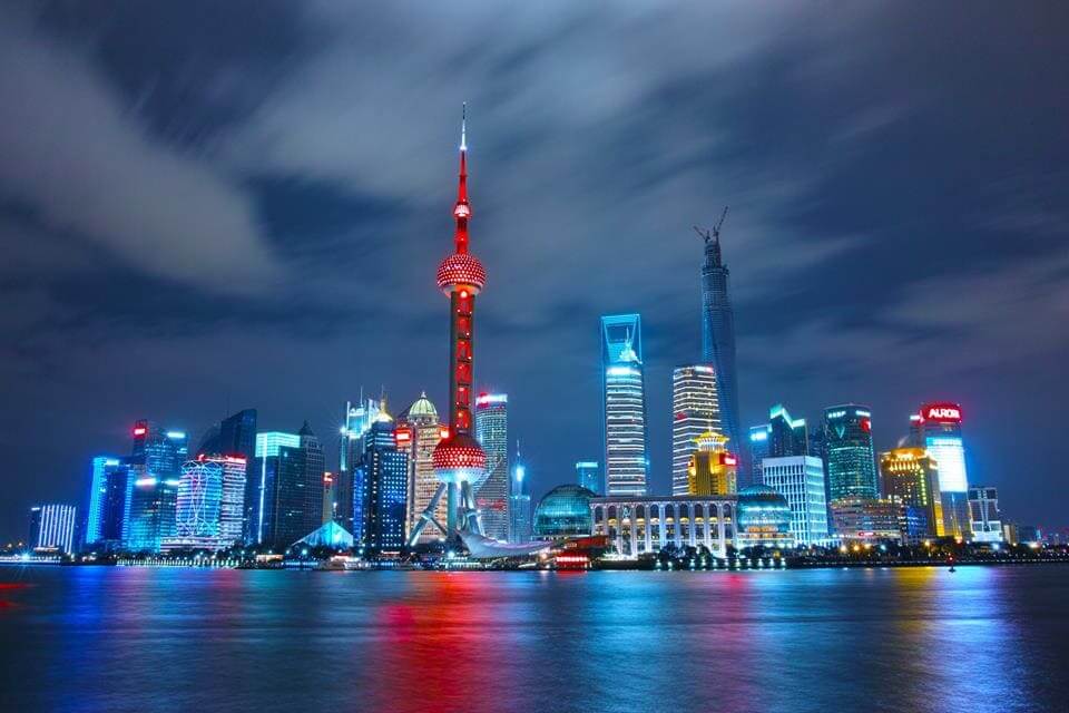 Shanghai skyline at night