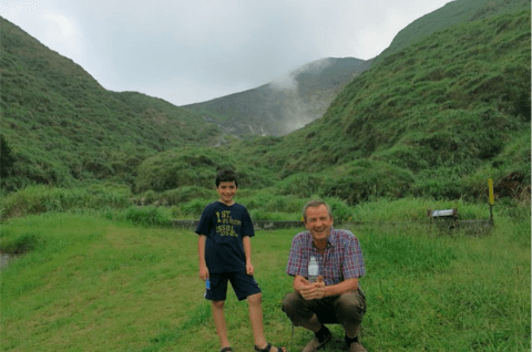 Peter sr and Peter jr hiking the hills in Chengde